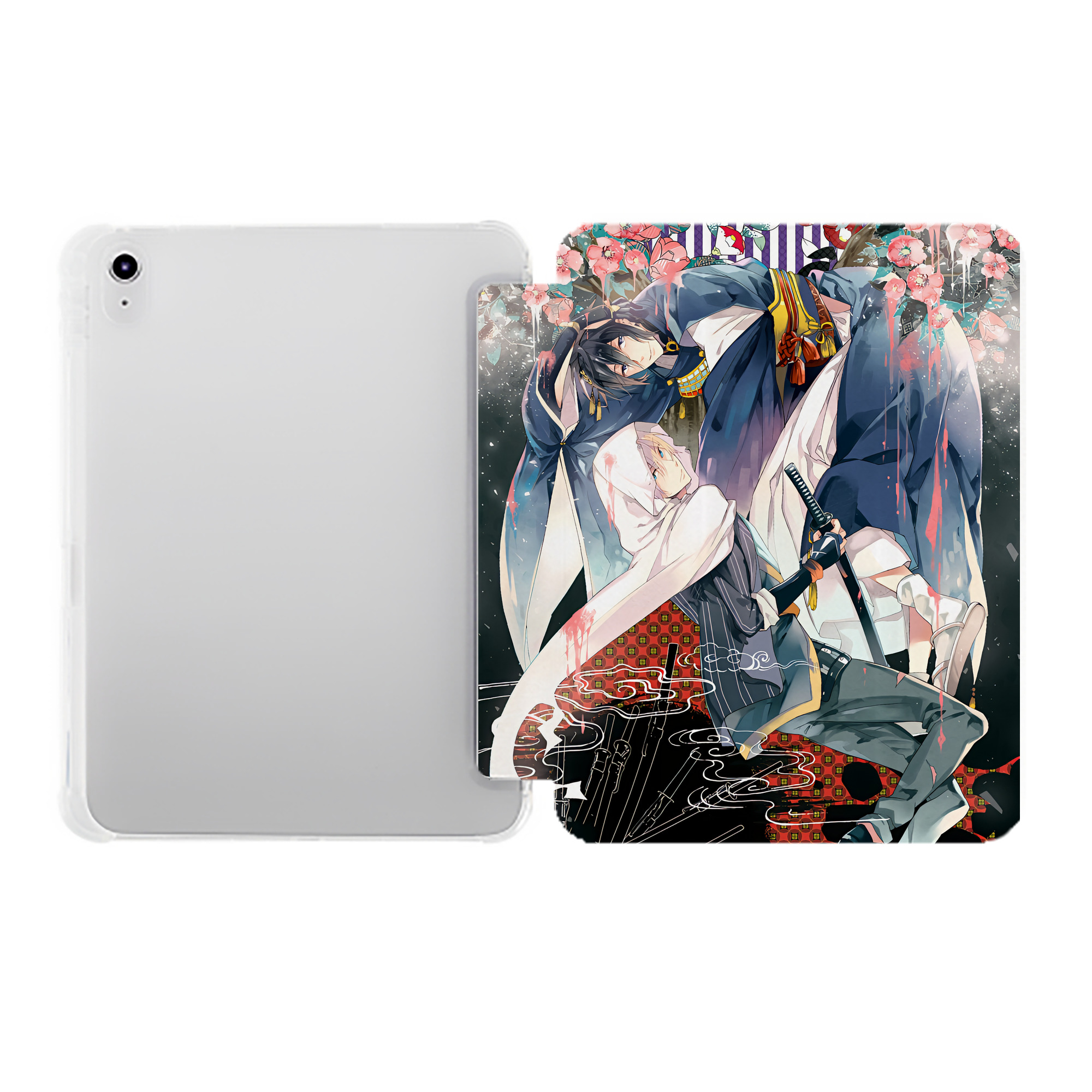 （画像用） 刀剣乱舞 Touken Ranbu IPad ケース ペン収納付き 三つ折りスタンド PUレザー×シリコン 対応機種9.5/10.5/10.9インチ